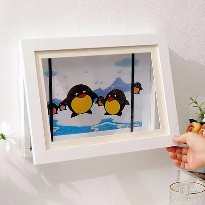 Magnetic Wooden Flip Art Photo Frame - A4 DIY Photo Display and Children's Storage Solution for Home Decoration