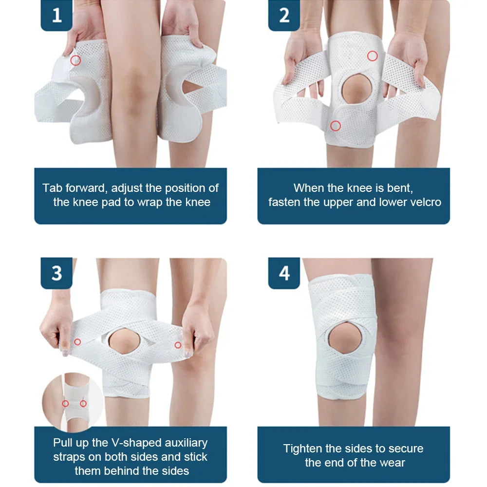 1PC Professional Compression Knee Brace Adjustable Knee Support with Meniscus Pad&Patella Gel Pad for Tear Knee Pain Men & Women