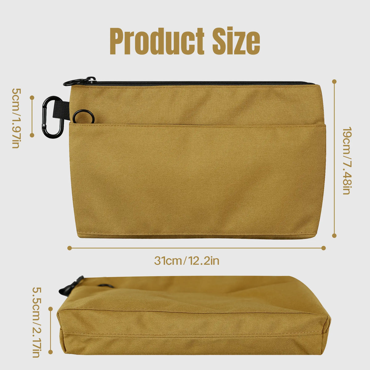4 Pack Small Tool Pouch Bag Durable Water-Resistant Portable Organizer with Zipper Pocket & Ring Clip for Electrician Carpenter Home Repair DIY Tools & Accessories