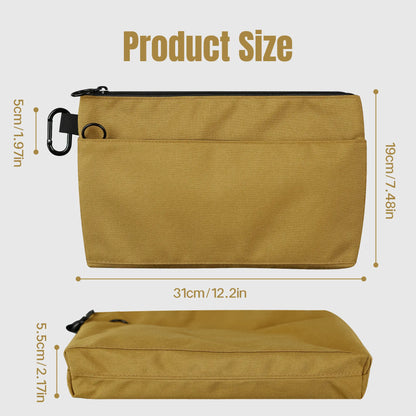 4 Pack Small Tool Pouch Bag Durable Water-Resistant Portable Organizer with Zipper Pocket & Ring Clip for Electrician Carpenter Home Repair DIY Tools & Accessories