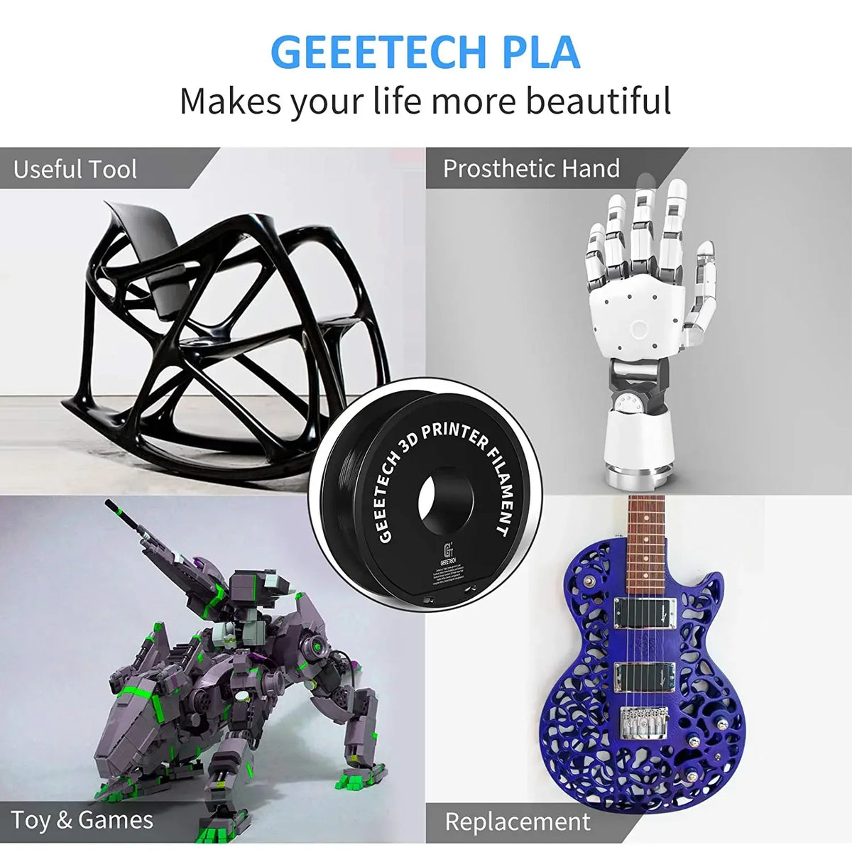 Geeetech Standard PLA Filament 1kg 1.75mm 3D Printer Plastic Material, Accuracy 0.03mm, Free Shipping Fit Most FDM Printer