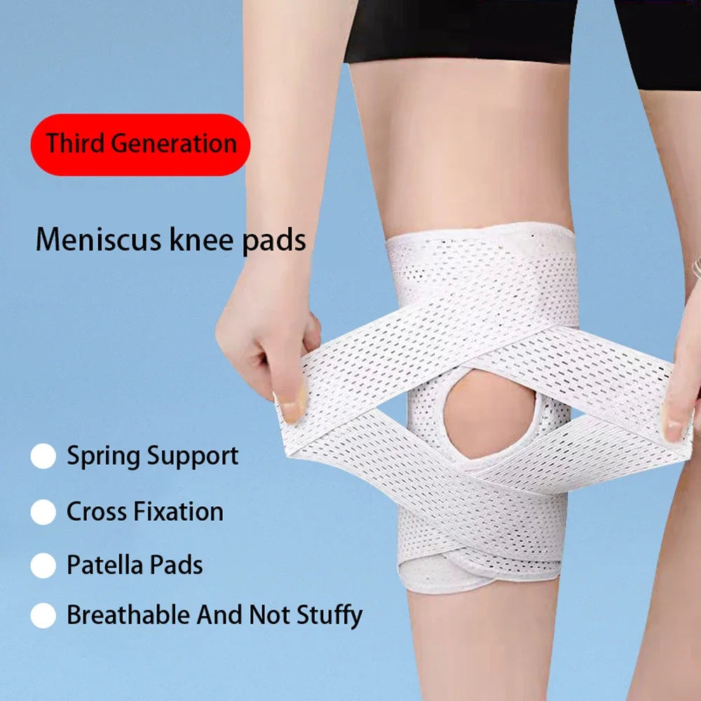 1PC Professional Compression Knee Brace Adjustable Knee Support with Meniscus Pad&Patella Gel Pad for Tear Knee Pain Men & Women